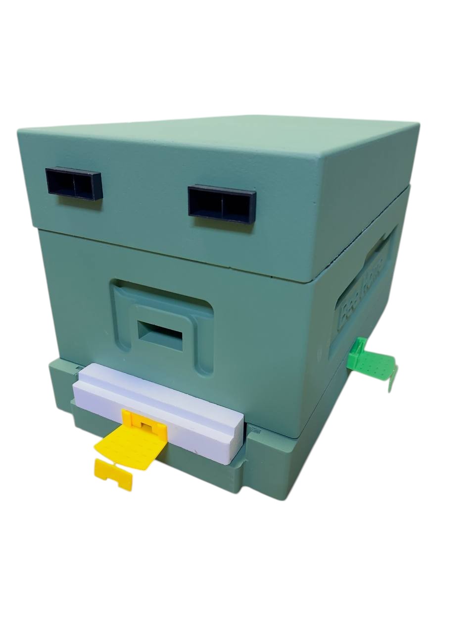 Vier-Nukleus-Beute aus Styropor - für 4 Königinnenableger - Komplettset (grün)