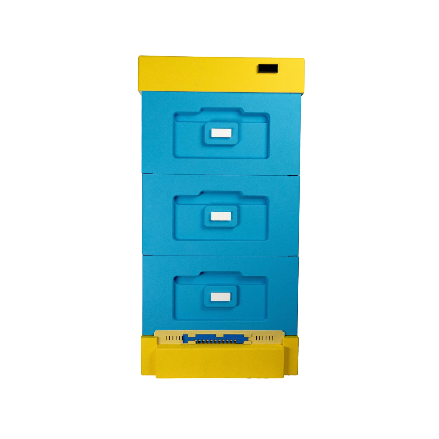 Styroporbeute mit Hygieneboden (blau-gelb) - geeignet für 10 Zander- oder 12 DNM