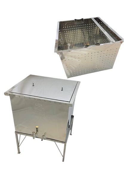 Dampfwachsschmelzer für 13 Rähmchen – Set mit Zusatzkorb