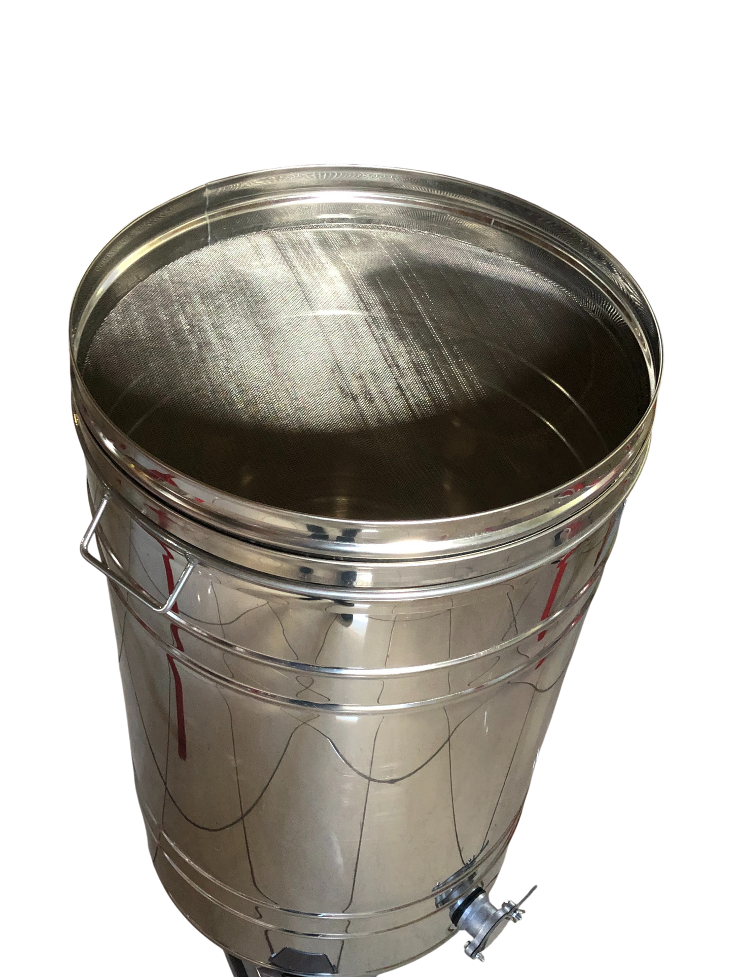 Abfüller mit Filter, 150 l (aus rostfreiem Edelstahl, Edelstahlhahn)