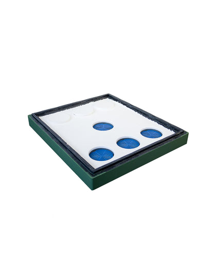 Innendeckel aus Styropor bemalt Bee Home grün