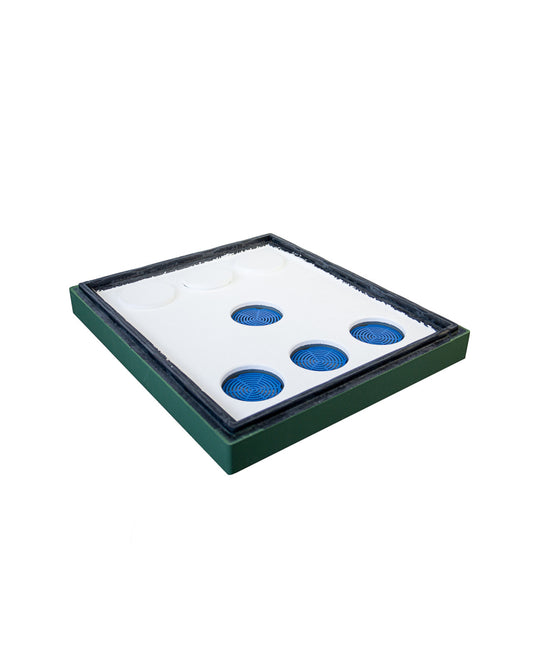 Innendeckel aus Styropor bemalt Bee Home grün