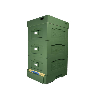 Styroporbeute-Zander mit Hygieneboden(GRÜN)-SET mit 30 Zander-Hoffmann Rähmchen