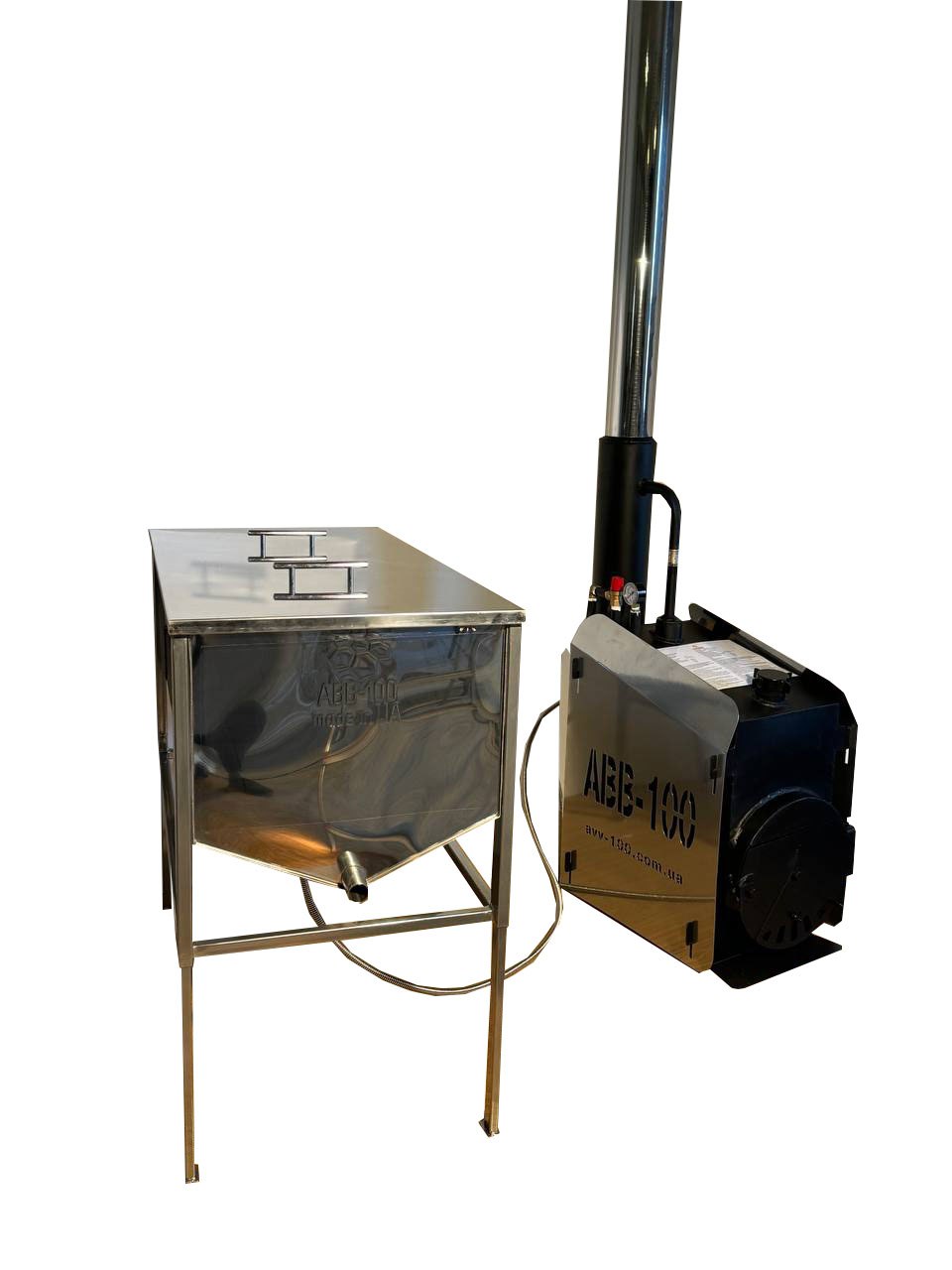 SET: Dampfbetriebener Holz-Dampfgenerator + Dampfwachsschmelzer mit flachem Korb 1m