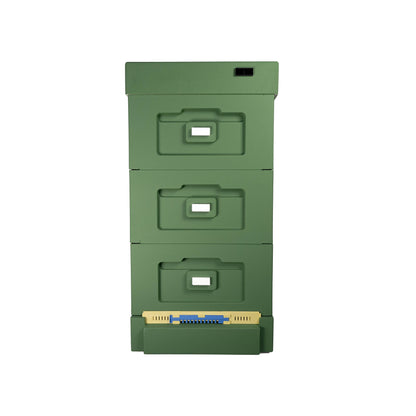 Styroporbeute-Zander mit Hygieneboden(GRÜN)-SET mit 30 Zander-Hoffmann Rähmchen