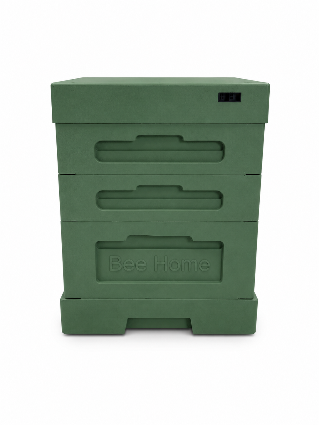 Bienenbeute aus Styropor für 10 Zander- / 12 DNM-Rähmchen mit hohem Hygieneboden – BeeHome Grün