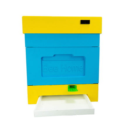 Styroporbeute mit Hygieneboden - für 4 Zander-Völker mit Hygieneboden(Gelb-Blau)