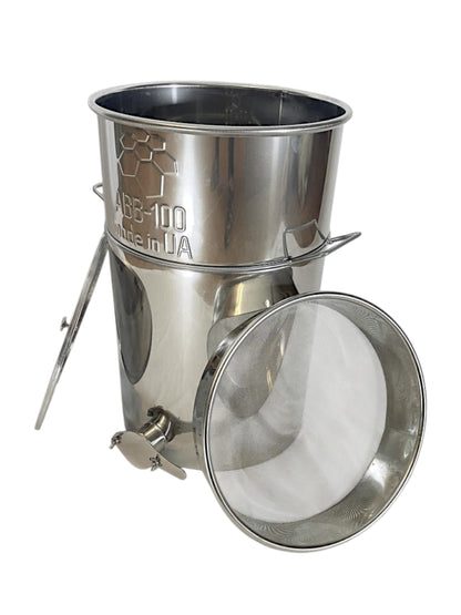 Abfüller mit Filter, 35 l (aus rostfreiem Edelstahl, Edelstahlhahn)