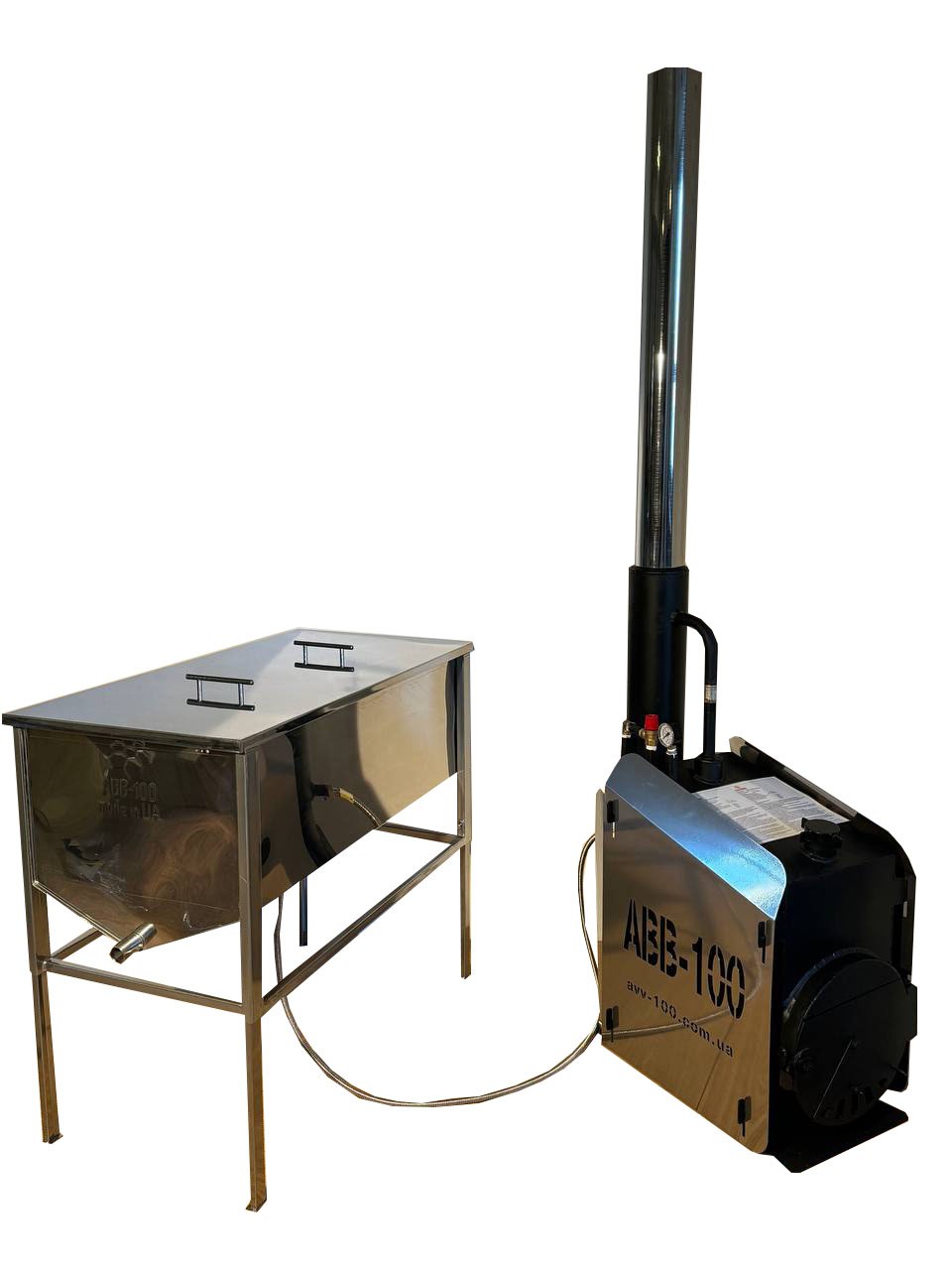 SET: Dampfbetriebener Holz-Dampfgenerator + Dampfwachsschmelzer mit flachem Korb 1m