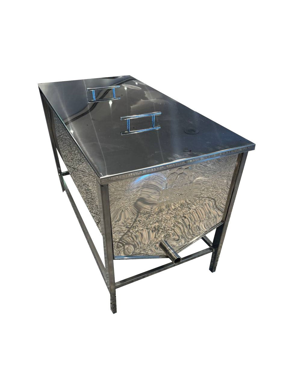 Wachsschmelztisch für Dampfgenerator mit flachem Korb (FB), mit Abdeckung - 1 Meter