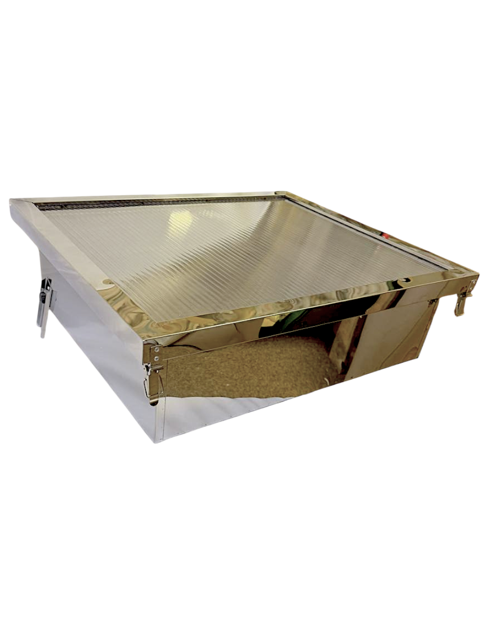 Sonnenwachsschmelzer aus Edelstahl für 2 Rähmchen (Polycarbonat )