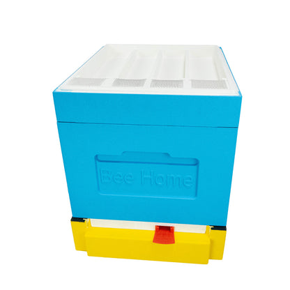 Styroporbeute mit Hygieneboden - für 4 Zander-Völker mit Hygieneboden(Gelb-Blau)