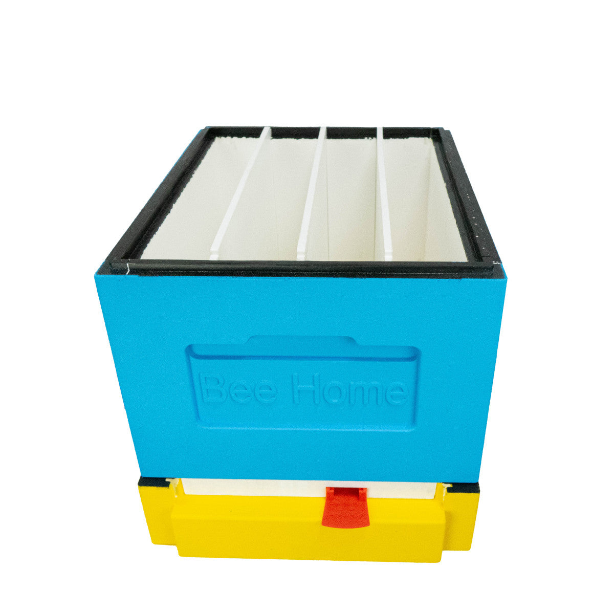 Styroporbeute mit Hygieneboden - für 4 Zander-Völker mit Hygieneboden(Gelb-Blau)