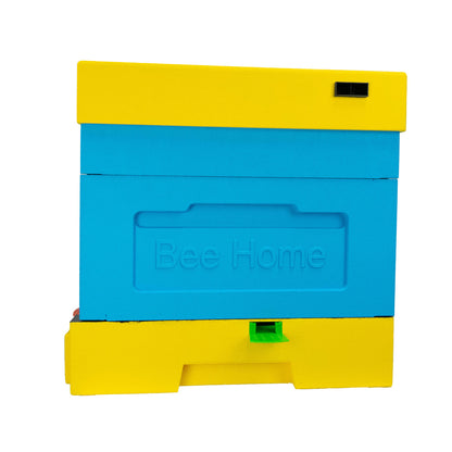 Styroporbeute mit Hygieneboden - für 4 Zander-Völker mit Hygieneboden(Gelb-Blau)