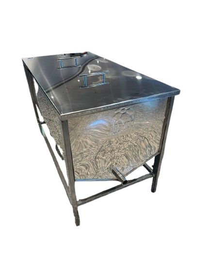 Wachsschmelztisch für Dampfgenerator mit flachem Korb (FB), mit Abdeckung - 1 Meter