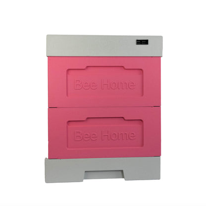 Bienenbeute Styropor (Rosa) mit zwei Zargen – für 10 Zander- oder 12 DNM-Rähmchen mit Hygieneboden