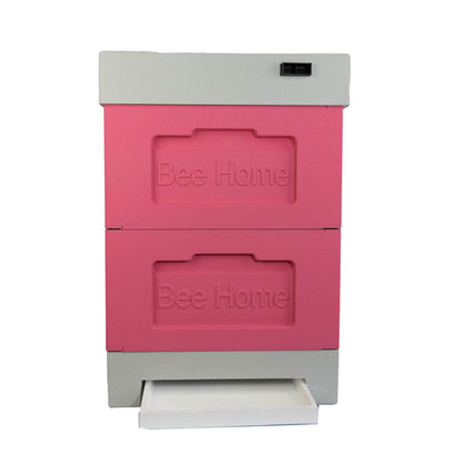 Bienenbeute Styropor (Rosa) mit zwei Zargen – für 10 Zander- oder 12 DNM-Rähmchen mit Hygieneboden