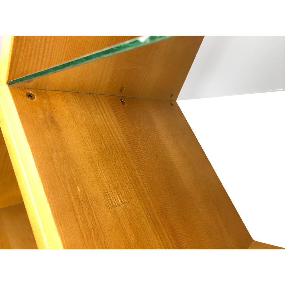 Verkaufsregal "3 Waben" klein - Stilvolle Holzvitrine für Honigprodukte