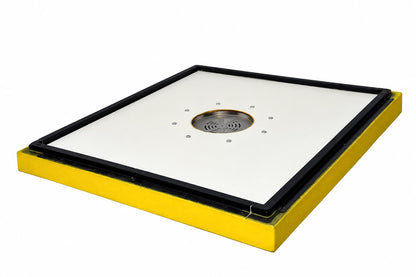 Bee Home Bienenbeuten-Set für 12 DNM-Rähmchen mit 2 Halbzargen, hohem Hygieneboden, DNM-Absperrgitter und Bienenflucht – Blau-Gelb