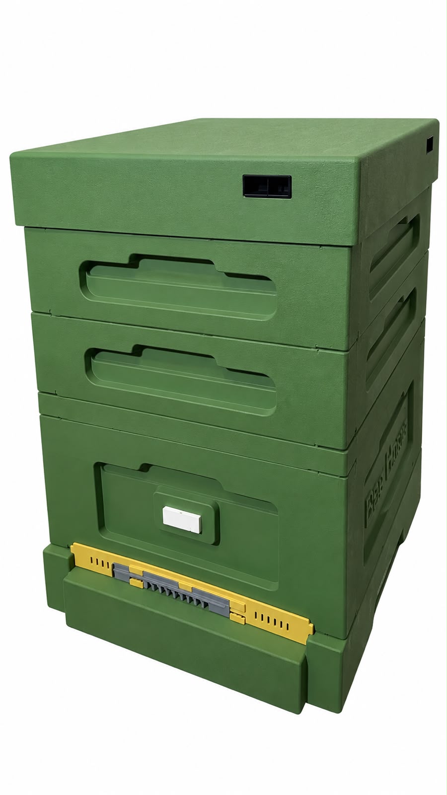 Bee Home Bienenbeuten-Set für 12 DNM-Rähmchen mit 2 Halbzargen, hohem Hygieneboden, DNM-Absperrgitter und Bienenflucht – Grün