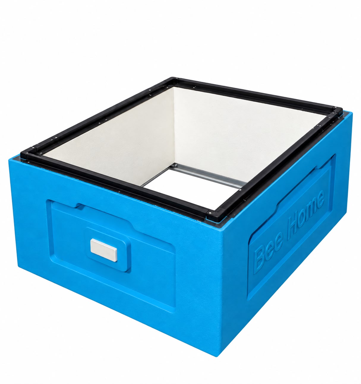 Bee Home Bienenbeuten-Set für 12 DNM-Rähmchen mit 2 Halbzargen, hohem Hygieneboden, DNM-Absperrgitter und Bienenflucht – Blau-Gelb