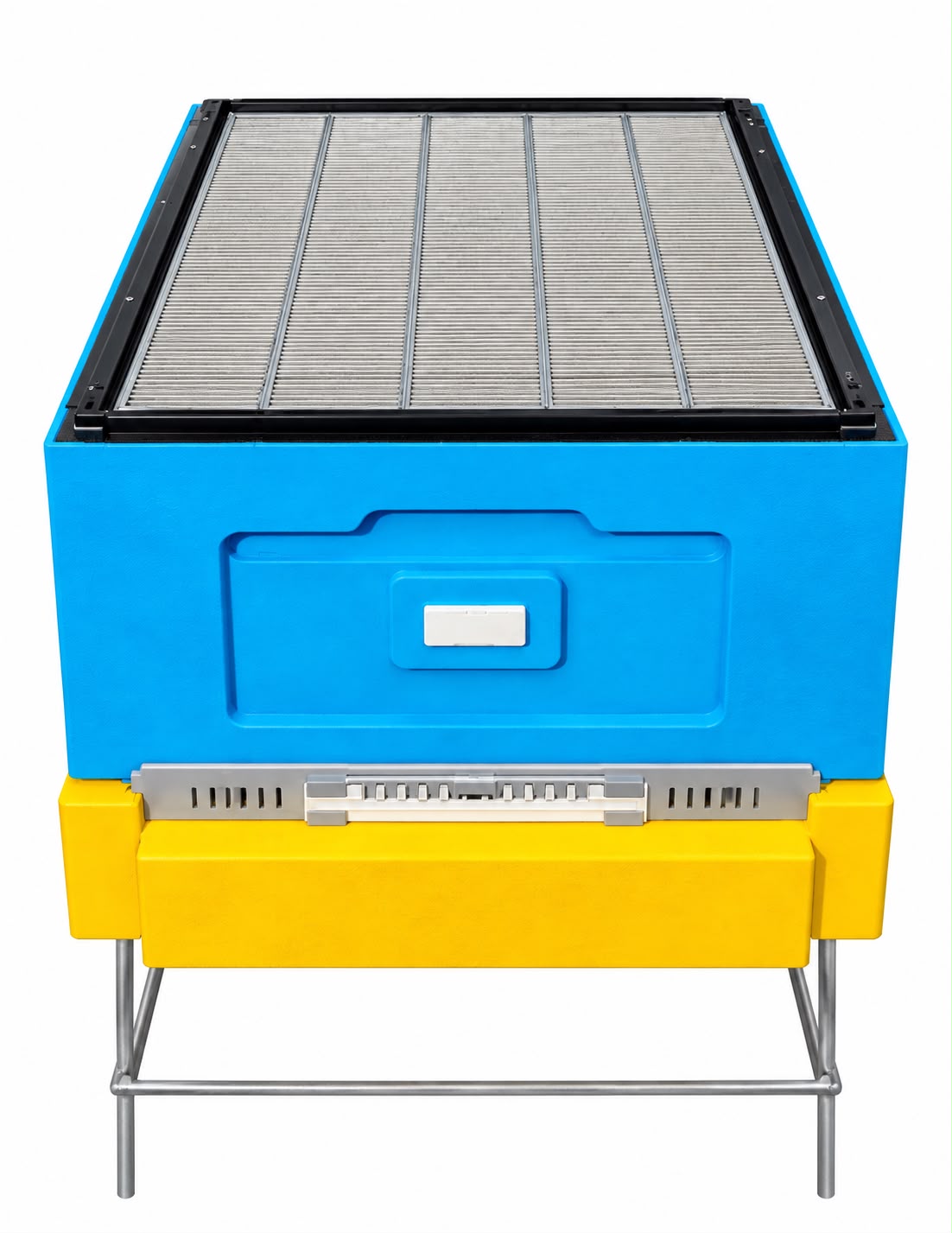 Bee Home Bienenbeuten-Set für 12 DNM-Rähmchen mit 2 Halbzargen, hohem Hygieneboden, DNM-Absperrgitter und Bienenflucht – Blau-Gelb