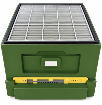 Bee Home Bienenbeuten-Set für 12 DNM-Rähmchen mit 2 Halbzargen, hohem Hygieneboden, DNM-Absperrgitter und Bienenflucht – Grün