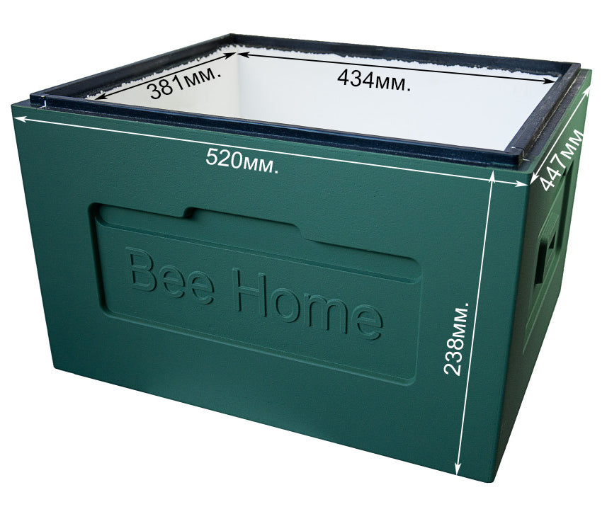 Styroporbeute-Zander mit Hygieneboden(GRÜN)-SET mit 30 Zander-Hoffmann Rähmchen