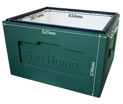 Bee Home Bienenbeute aus Styropor für 12 DNM-Rähmchen mit hohem Hygieneboden – Grün