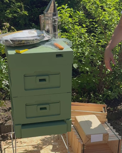 Nektar24 Starterset Bienenbeute Grün – 2 Zargen