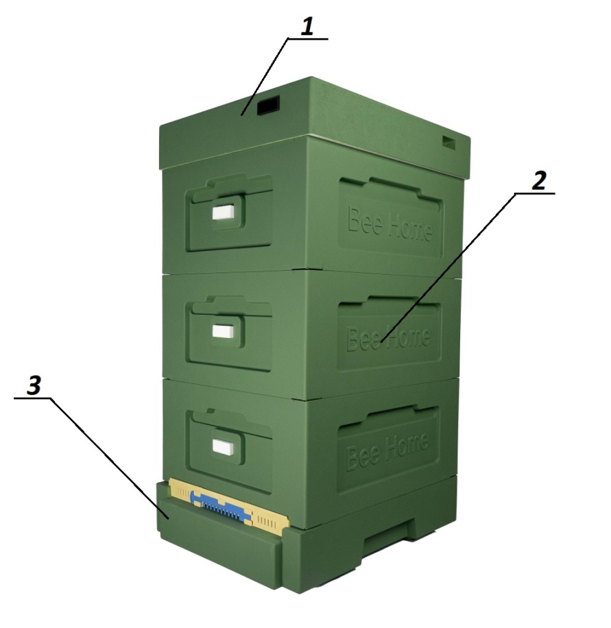 Styroporbeute-Zander mit Hygieneboden(GRÜN)-SET mit 30 Zander-Hoffmann Rähmchen