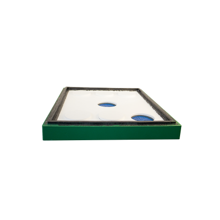 Innendeckel aus Styropor bemalt Bee Home grün