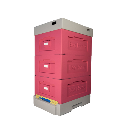 Bienenbeute Styropor (Rosa) – für 10 Zander- oder 12 DNM-Rähmchen mit Hygieneboden